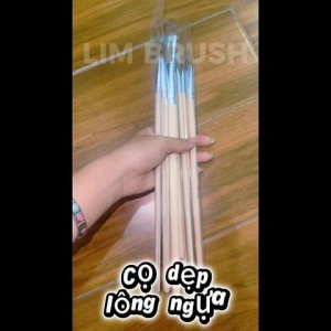 Cọ Vẽ Lông Ngựa Đầu Dẹp Cán Gỗ Từng Size Khác Nhau Cho Màu Nước Gouache Acrylic LIM BRUSH