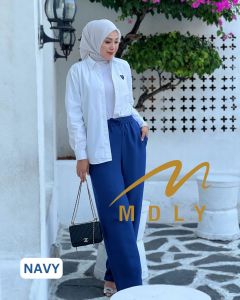 (9) MDLY  Celana Panjang Linen Wanita Hajra Pants by Mdly. Nazra Sha