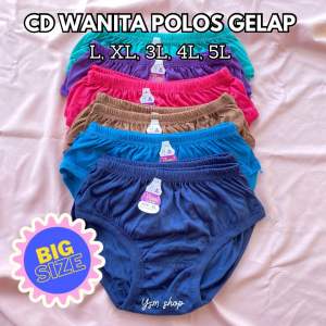 LUSINAN CELANA DALAM WANITA JUMBO MOTIF POLOS WARNA GELAP