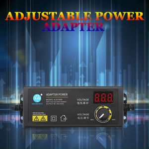 3-36V/3-12V 8A 60W/96W Power Adapter Adjustable Voltage LCD Digital Display with LED Universal High Power Switching Power Supply for Game Player Motor Router US plug