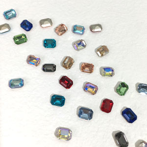 30pcs New Style Sharp Bottom Colorful Long Octagonal 6*8mm Nail Art 3D Rhinestones Mixed Colors White Moonlight Nail Accessories