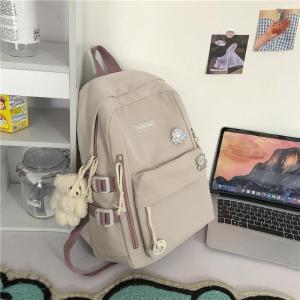 Túi Đeo Vai Nữ Dung Tích Lớn Phong Cách Hàn Quốc Đại Học Màu Trơn Dễ Thương Túi Học Sinh Tiểu Học Và Trung Học Túi Đeo Vai Mềm