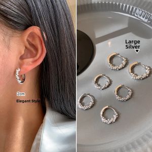 CAFFTI | Unique and Luxurious Silver Pearl Earrings Studs