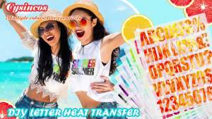 Cysincos Iron on Letters for Clothing Heat Transfer T Shirts Sticker Vinyl Letter Patches Iron on Decals Clothing Hat Pillow Backpack DIY Craft Supplies (Tie Dye)