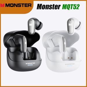 Monster MQT52 Wireless Bluetooth Earphone Super Battery Life AI Noise Reduction HIFI Sound Quality Panoramic Acoustics