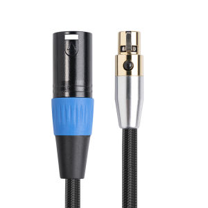 0.3/1/2/3/5M 3 Pin Mini XLR Female To 3 Pin XLR Male Cable 24AWG Oxygen-Free Copper Bi-directional for Camera Mixer