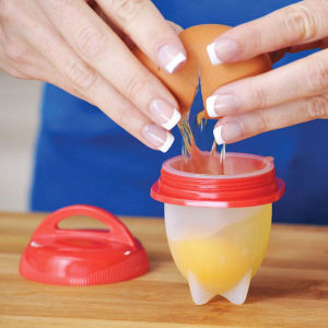 【On Sale】Egglettes Eggies Cooker Silicone Hard Boiled Eggs Cup Steamer Mold with Lid
