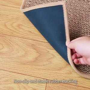 Waterproof Oilproof Kitchen Mat Linen Woven Kitchen Carpet Non Slip Floor Mat for Living Room Bedroom