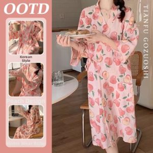 Spring Autumn Peach Pattern Womens Robe