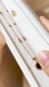 Aksesori Wanita Terkini: Kalung Titanium Wanita Rantai Bulat Hitam