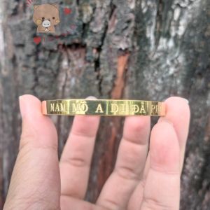 (Có video) Vòng adida - Vòng khắc a di đà có chạm tiếng hoa bằng titan - Đeo May Mắn Bình An 8.9.22 Vòng tay phật đeo phong thủy