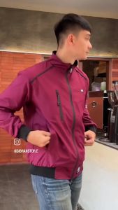 Jaket Taslan Waterproof Premium & Jaket Pria Terbaru Outdoor Windbreaker Simple Distro Hoxer NAVY-gibranstore