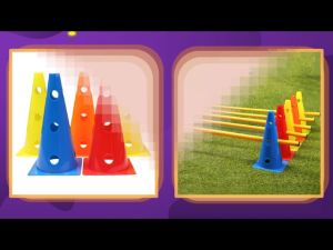 5pcs Sport Training Cone 32cm Soccer Training Cones Tapered Obstacle Bar Bucket Sign Barrier with Holes