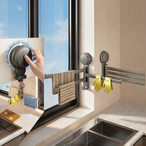 FANSANG | Wall-mounted Dish Drying Rack Multi-rod Rotatable
