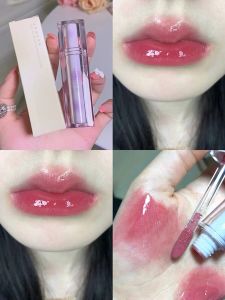 Iced Tea Mirror Lip Lacquer Water Light Lip Gloss Glass Jelly Lip Lipstick No Stain on Cup Long-Lasting White Gentle Pure Desire Niche Style