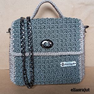 Tas Slempang Rajut Nilon Hand Made 15 × 5 × 14 cm Furing Tebal (No Letoy²)