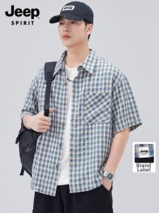 JEEP SPIRIT | Summer American Retro Loose Short Sleeve Plaid Shirt