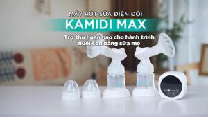 Máy Hút Sữa Điện Đôi Có Dây Kamidi Max Phễu Hút Silicon Mềm Mại Kèm Bình Sữa Có Núm Ti Cho Bé