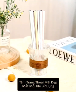 COMBO 5 Bộ Đũa Sợi Thuỷ Tinh Kháng Khuẩn Không Mốc Chống Trơn Chịu Nhiệt Phong Cách Nhật Cao Cấp