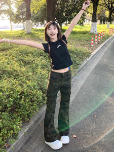 Quần Jeans Ống Loe Lưng Thấp Phong Cách Mỹ Cho Nữ Mùa Hè Quần Ống Loe Ống Thẳng Quần Ống Loe Mùa Thu Quần Jeans Công Sở