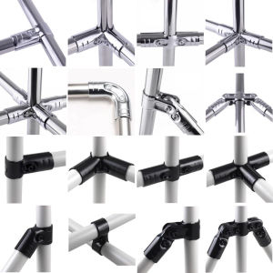 Galvanized round Steel Connector Joint 20/25/28/32mm Two-way Three-way Connection No Welding Required Hardware Accessories