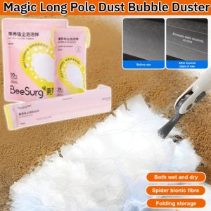 【Electrostatic adsorption】Magic Dust Bubble Duster Long Pole Foldable Antibacterial Static Electricity Dust Remover