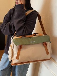 กระเป๋าเดินทางแบบสะพายข้างสำหรับผู้หญิง ความจุขนาดใหญ่ กระเป๋าใส่ของออกกำลังกายแบบแยกชั้น น้ำหนักเบา กระเป๋าถืออเนกประสงค์ วัสดุผ้าใบ