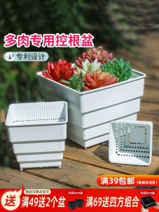 กระถางดอกไม้พืชอวบน้ำที่ควบคุมรากของ Meidai กระถางดอกไม้ระบายอากาศใช้สำหรับไซส์เล็กไซส์ใหญ่ทรงสี่เหลี่ยมกล้วยไม้สกุลหวายเนื้อพลาสติกขนาดใหญ่