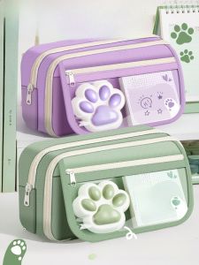 กระเป๋าสตางค์อเนกประสงค์สำหรับเด็กชายและเด็กหญิง ความจุขนาดใหญ่ กระเป๋าใส่ของเล่นสุนัขม้าลาย กระเป๋าใส่เครื่องเขียน Oxford Cloth ลายการ์ตูนน่ารัก