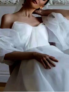 Váy Cưới Tay Bồng Rộng Rãi Có Thể Tháo Rời Cho Nữ Váy Dạ Hội Sân Khấu Vỏ Tay Giả Chống Nắng Mùa Hè 2023 Vải Polyester Màu Trơn