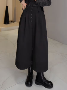 Quần Ống Đứng Xếp Ly Thời Trang Đi Làm Cho Nữ Cỡ Lớn Quần Ống Rộng Dài Đến Mắt Cá Chân Có Nút Cài Quần Thường Ngày