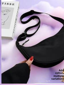 Nylon Crossbody Bag Casual Single Shoulder Bag for Girls Students Summer Small Handbag Simple Dumpling Bag Daily Match