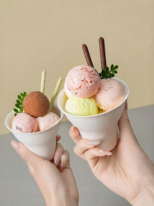 NUOXIAN | Single-use Biodegradable Ice Cream Cup For Desserts Handheld