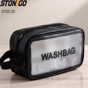 Large Capacity Waterproof PU Leather Travel Makeup Bag Portable Cosmetic Organizer Toiletry Storage for Women