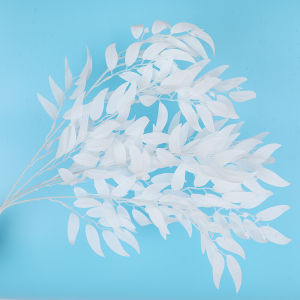 Kahaul 2pcs Artificial Plant Leaves Bouquet Fake Willow Jungle Wedding Backdrop Decoration Faux Foliage Vine Party Home Decor
