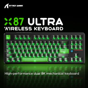 ATTACK SHARK | Attack Shark X87 Ultra Wireless Mechanical Keyboard with 8K Receiver 8000Hz Polling Rate 10000mAh Battery