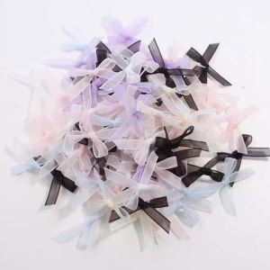 20pcs/lot Ribbon Bows Polyester Lace Mini Bows Flower Colorful Bowknots For DIY Gift Craft Party Wedding Decoration Accessories