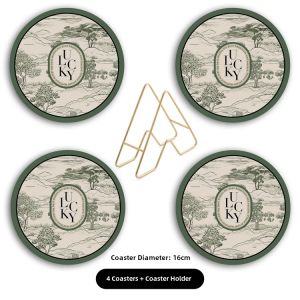 Luxurious Ceramic Heat Resistant Waterproof Dining Table Mat Nordic Retro round Cup Coaster Pot Holder Slip Resistant Pad