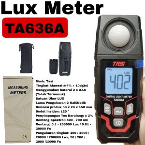 Lux Meter Alat Ukur Intensitas Cahaya Digital Tasi