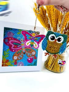 DIY Diamond Painting Kids Birthday Christmas Children Day Gift Set Cartoon Sticker Keychain Solid Wood Frame Art & craft