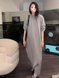 Casual Cotton Long Sleeve T-Shirt Dress Commute Inner Wear Outerwear Spring Autumn Winter round Neck Tunic Dress for Women