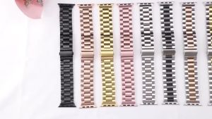Strap untuk Apple Watch IWO HW 38 40 42 44 41 45mm tali jam tangan ran strap snless steel 3 LINKS iwatch Series 1 2 3 4 5 6 SE 7