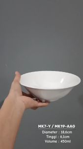 Mangkok Makan Keramik 18.6CM (1PCS) Putih By Indo Keramik / Mangkok Saoup Keramik / Mangkok Keramik / MK19-AAG