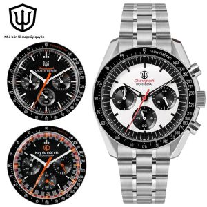 Đồng Hồ Nam WD1863 Cổ Điển Kim Dạ Quang Chức Năng Chronograph Khả Năng Chống Nước 10Bar Dây Thép Không Gỉ Mặt Kính Sapphire Đường Kính Mặt Số 39mm