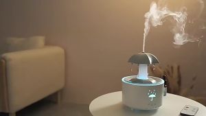 Máy Tạo Độ Ẩm Thông Minh TINSOL Cloud Rain Với Bộ Khuếch Tán Hương Thơm Thiết Kế Hình Giọt Mưa Xoay Đèn Ngủ Điều Khiển Từ Xa USB Mini Mist Discharge