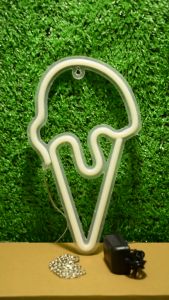 ป้ายไฟLED ป้ายไฟนีออน ป้ายไฟอะคริลิค ป้ายไฟหน้าร้าน " ป้ายไฟ ไอศครีม " แบบเสียบปลั๊กไฟ ป้ายไฟตกเเต่งร้าน