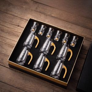 ชุดแก้วเหล้าขาวคริสตัลระดับไฮเอนด์พร้อมกล่องของขวัญ ชุดแก้วเหล้าขนาดเล็ก ชุดเครื่องดื่มสำหรับใช้ในบ้าน