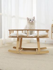 Pet Cat Solid Wood Bed for Cat Dog Portable Cat Bed Washable Dog Mat Sleeping Bed Waterproof