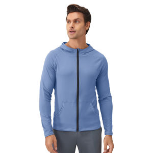Luoke Mens Sports Jacket Zippered Stand Up Collar Fitness Suit Long Sleeved Quick Drying Jacket