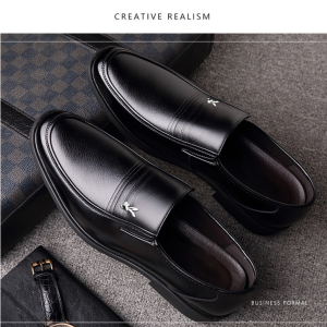 ALIKESMAN Mens Leather Shoes For Men Business Formal Shoes For Men Casual Soft Leather Black Shoes For Men